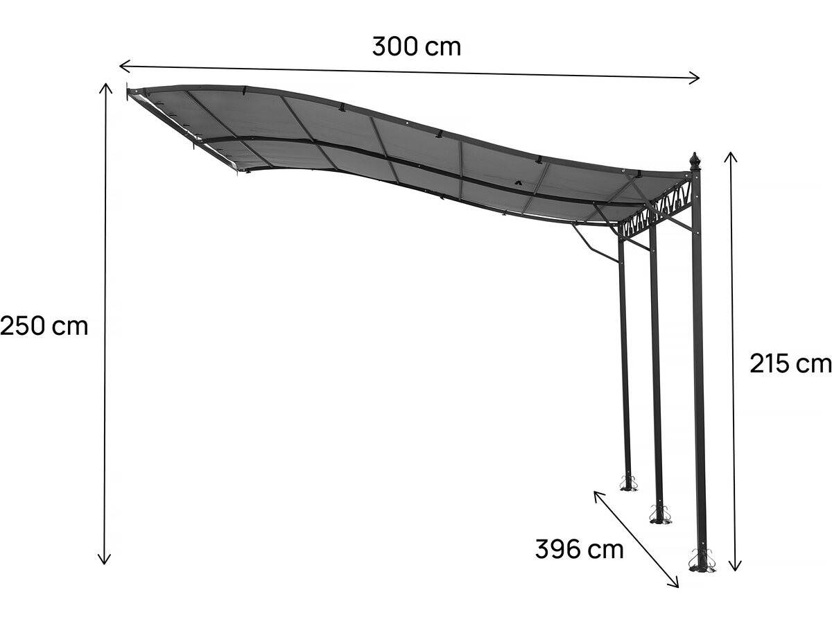 Habitat Et Jardin - Pergola Tonnelle Adossée En Métal - 3 X 4 M - Gris -habitat Et Jardin - Image 3