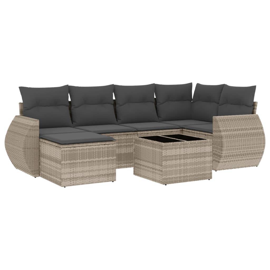 ComfortXL - Ensemble Salon de Jardin Gris Clair 7 Places avec Coffres de Rangement et Repose-pieds – ComfortXL Outdoor Living - Image 2