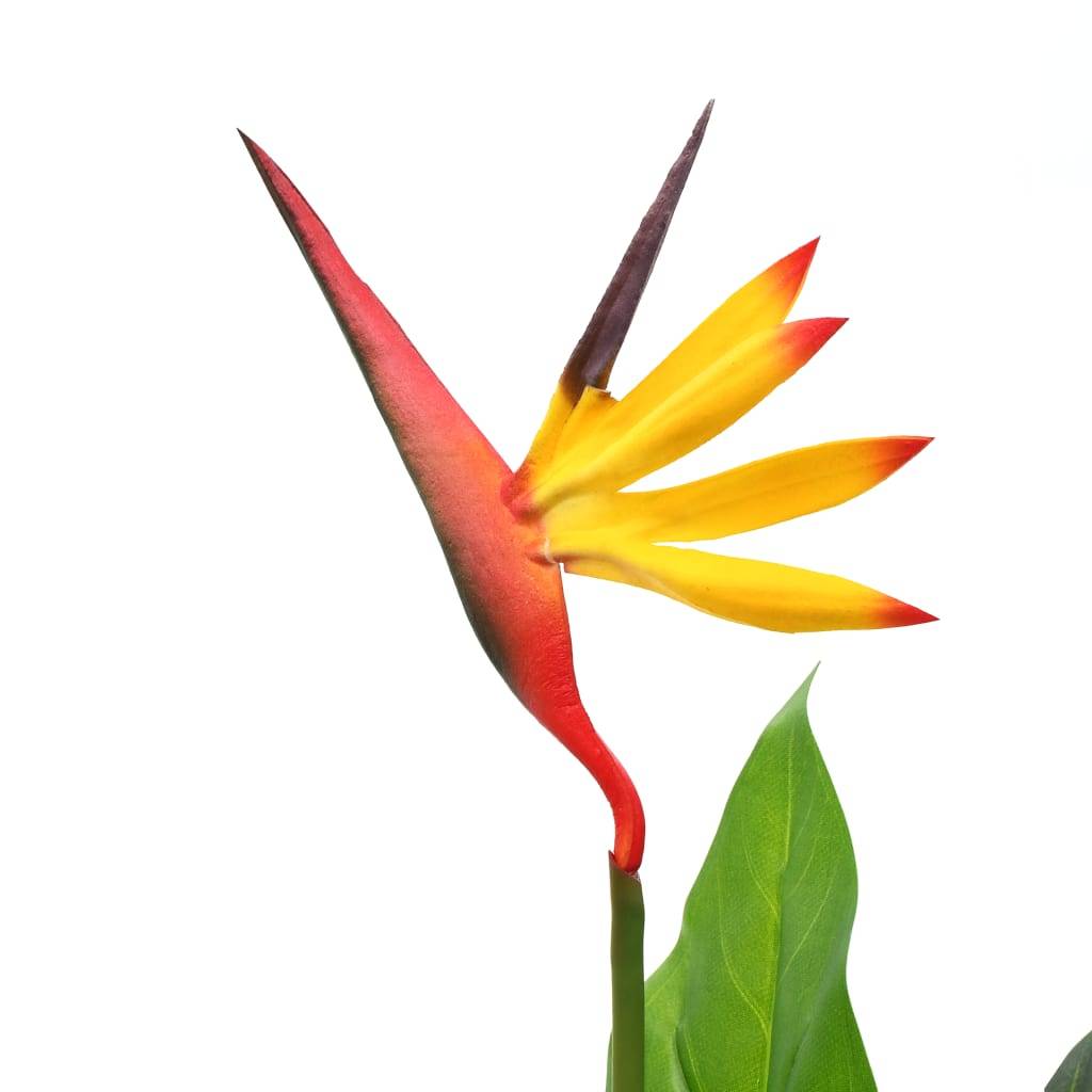 Plante artificielle Strelitzia Reginae plastique vert rouge et jaune 66 cm - PANGIVO - Image 2