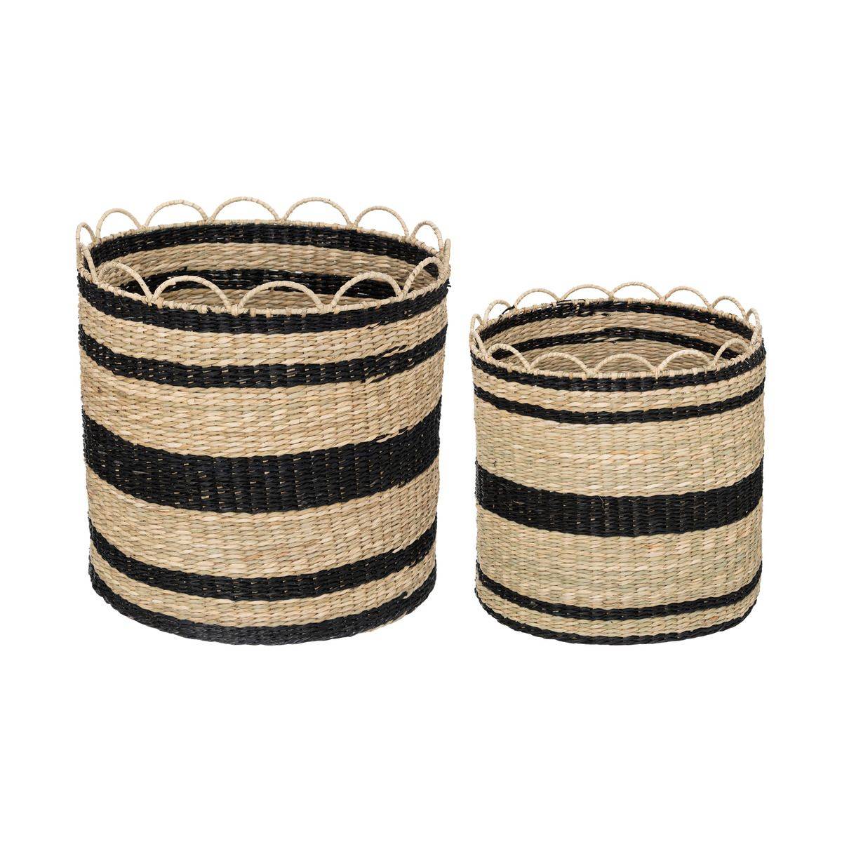 Lot de 2 Paniers de rangement Bicolore D 35 et D 29 cm - Image 1