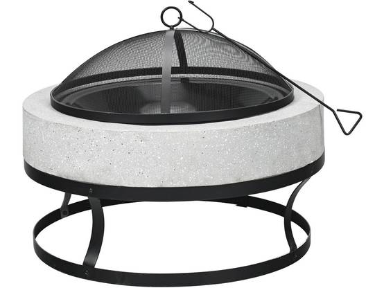 Brasero En Pierre "torro" - 70 X 70 X 49 Cm - Blanc -habitat Et Jardin - Image 1
