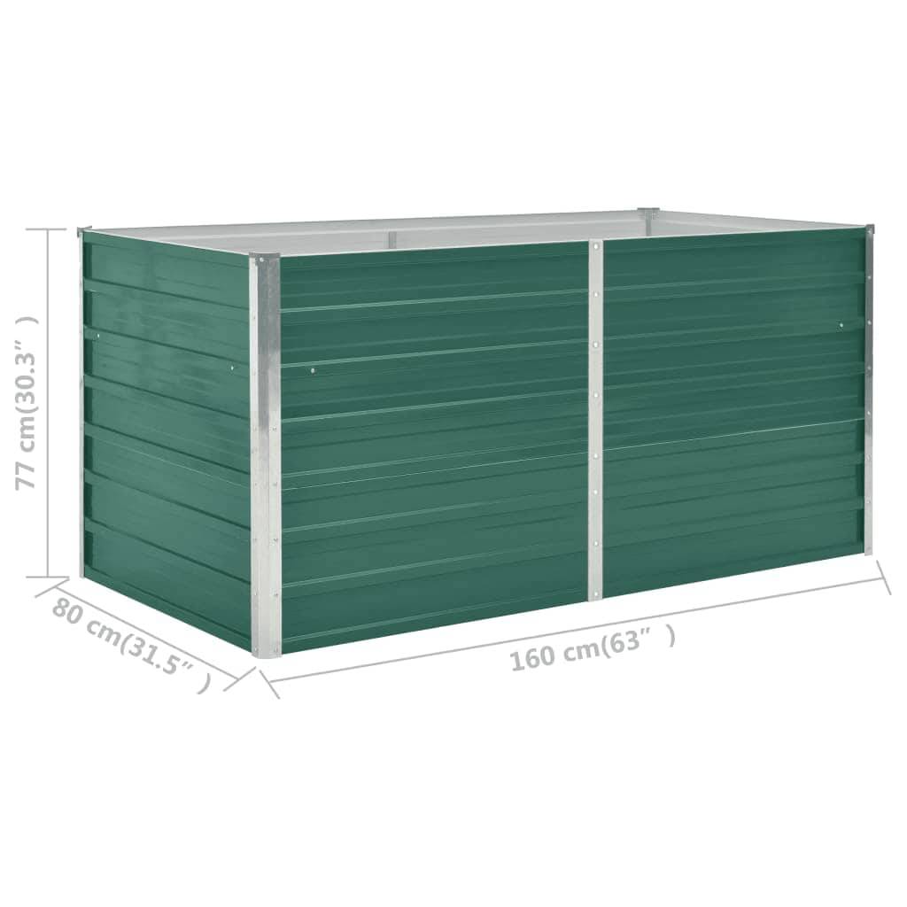 Vidaxl - Jardinière 160 x 80 x 77 cm Acier galvanisé Vert vidaXL 47010 - Image 3
