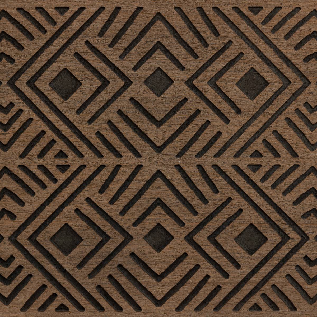 Set de 2 Malles de rangement en bois marron gravé L 51 et L 41 cm - Image 4