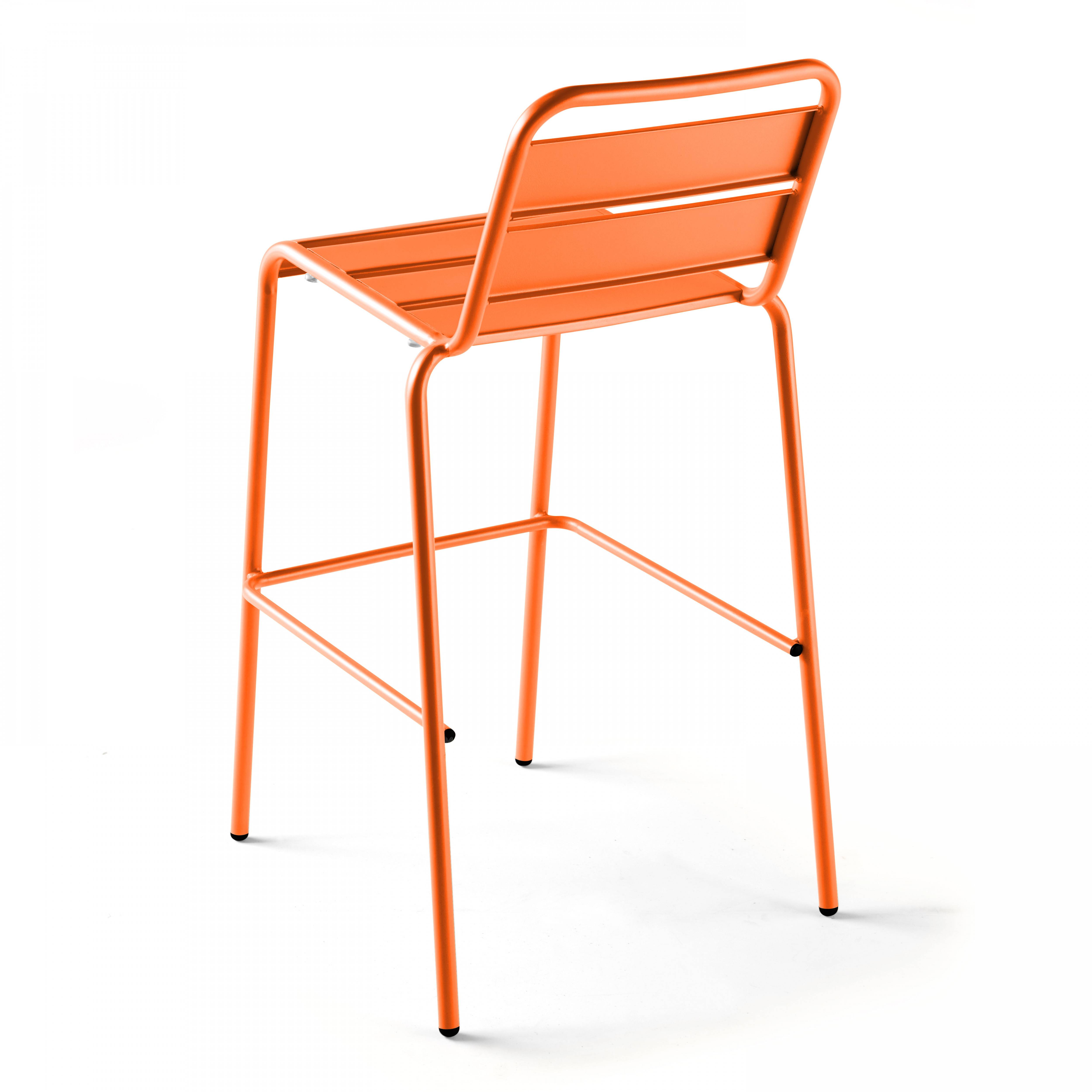 Oviala - Chaise haute de jardin en métal orange Palavas - Oviala - Image 2