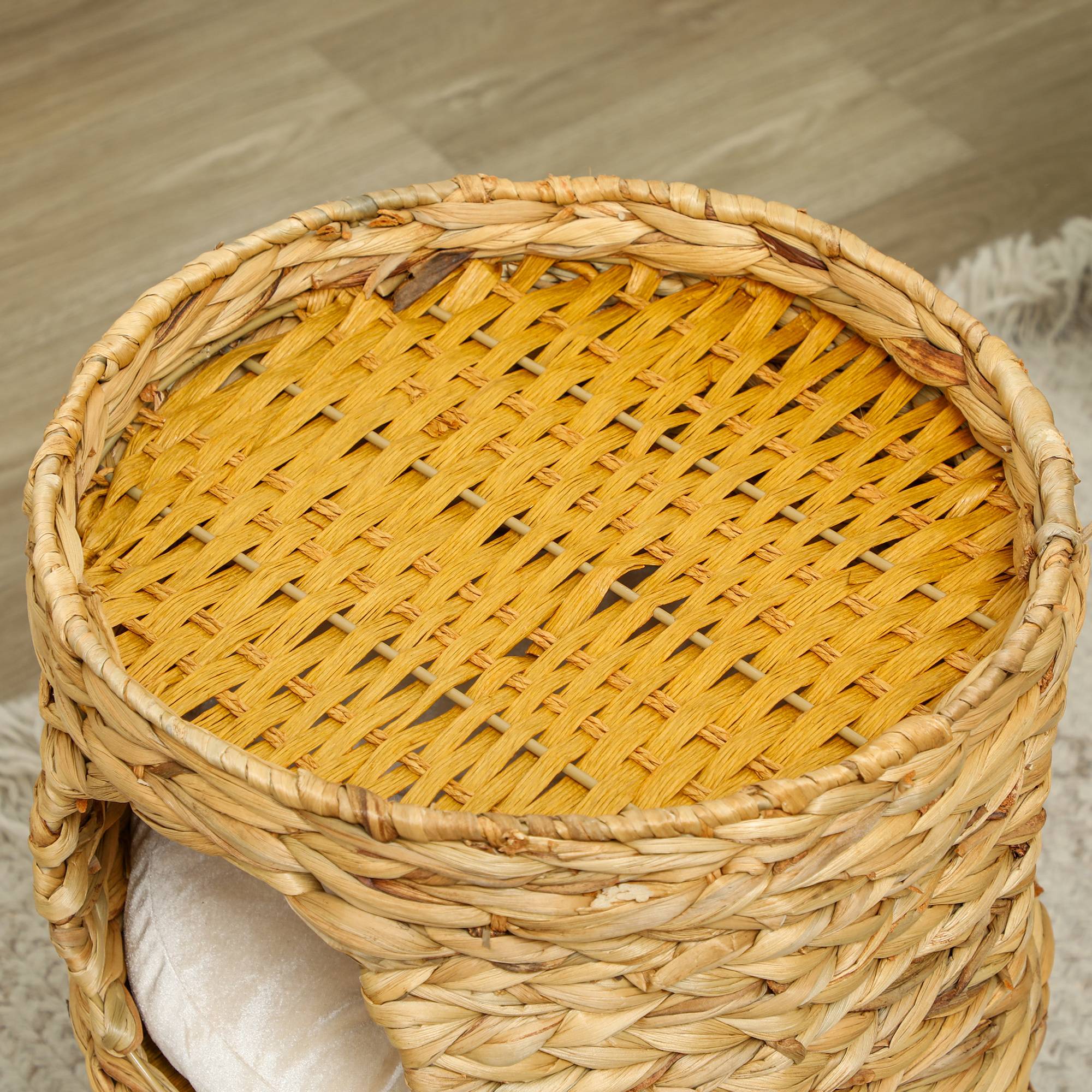 PANGIVO - Tonneau griffoir pour chat 2 caves 40 x 40 x 50 cm eau hyacinthe - PANGIVO - Image 8