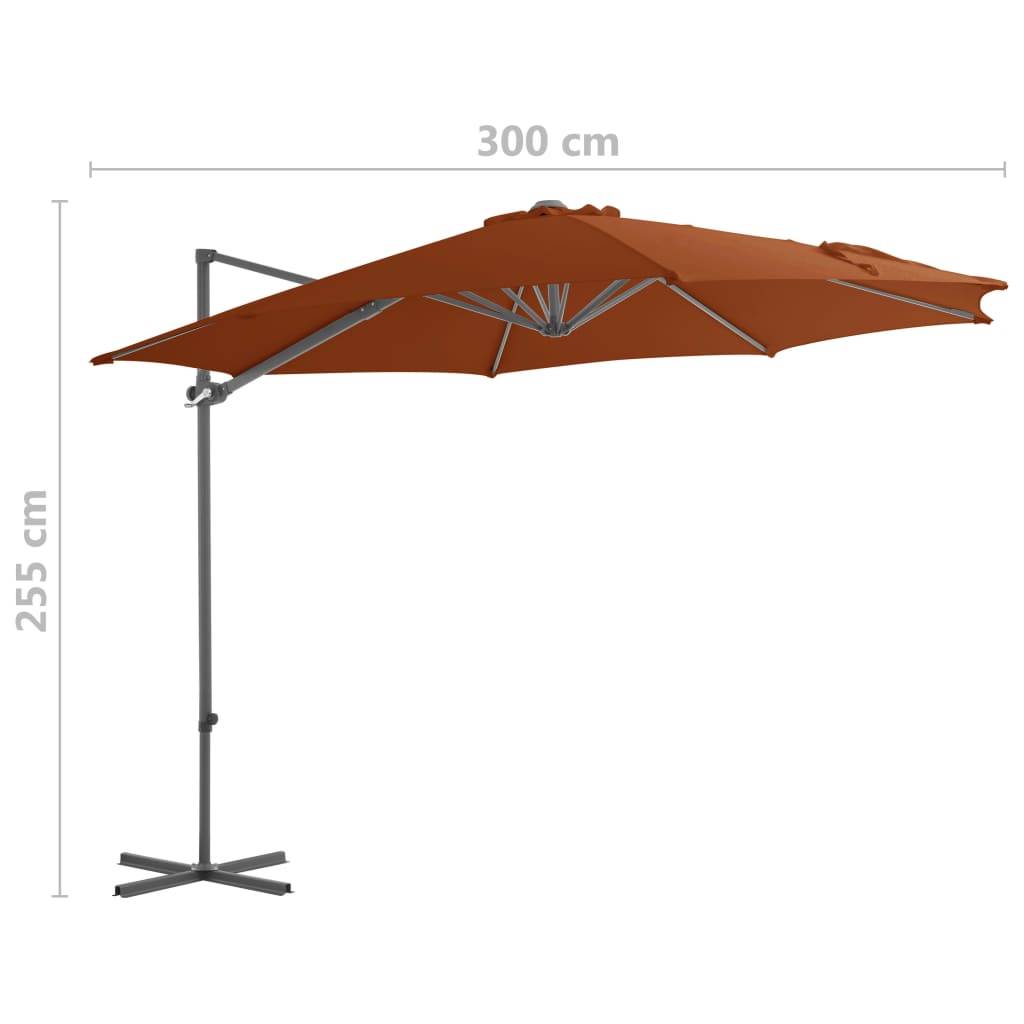 Helloshop26 - Parasol déporté avec mât en acier 300 cm orange - Image 7