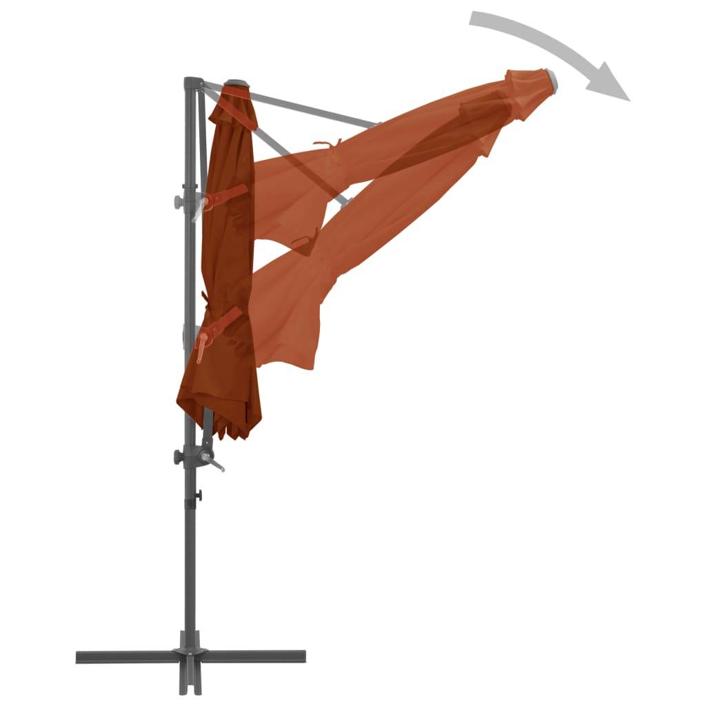 Helloshop26 - Parasol déporté avec mât en acier 300 cm orange - Image 5