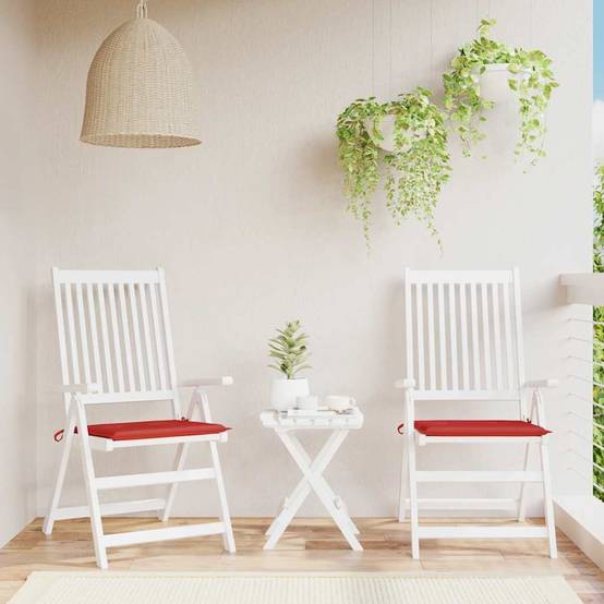 Lot de 2 coussins de chaise tissu Oxford rouge 50 x 50 x 4 cm - PANGIVO - Image 1