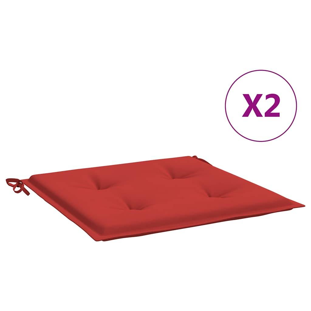 Lot de 2 coussins de chaise tissu Oxford rouge 50 x 50 x 4 cm - PANGIVO - Image 2