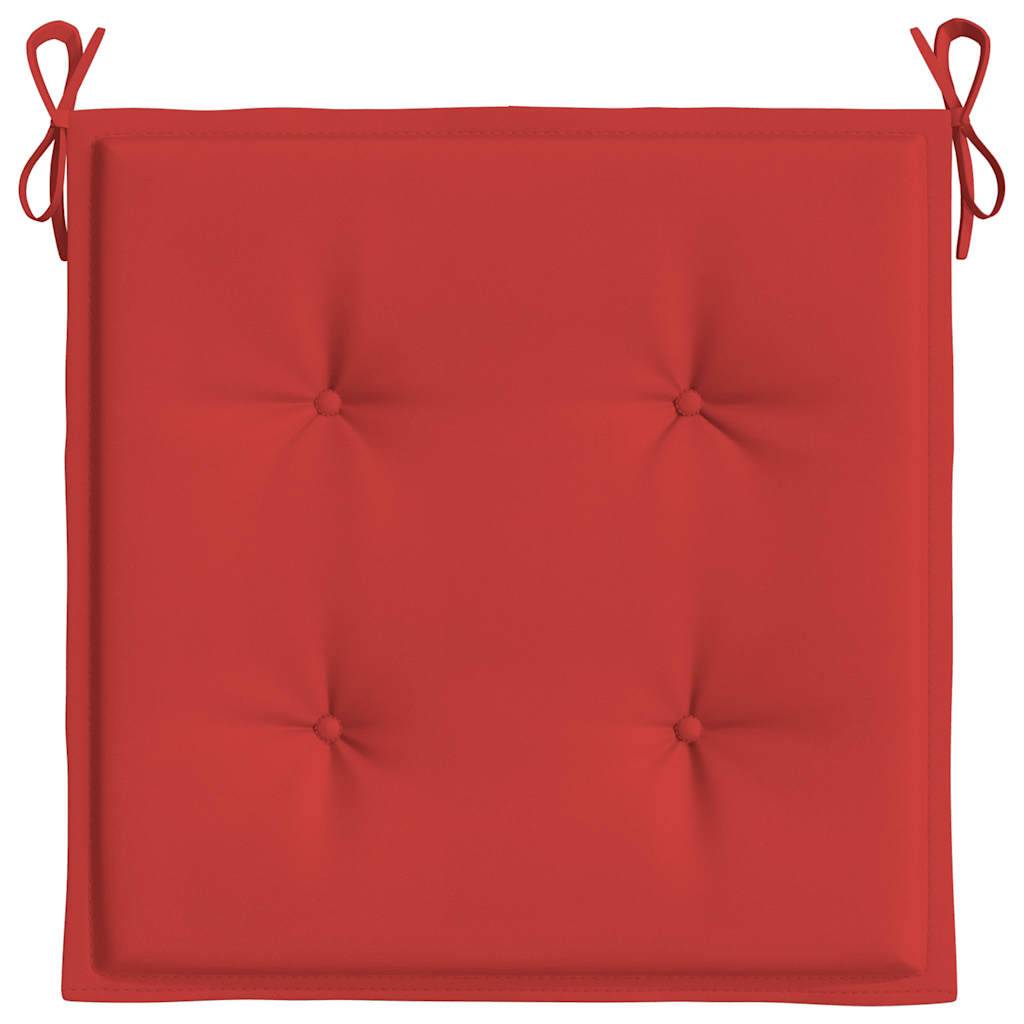Lot de 2 coussins de chaise tissu Oxford rouge 50 x 50 x 4 cm - PANGIVO - Image 6