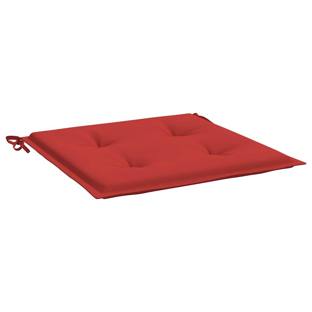 Lot de 2 coussins de chaise tissu Oxford rouge 50 x 50 x 4 cm - PANGIVO - Image 5