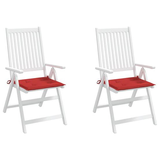 Lot de 2 coussins de chaise tissu Oxford rouge 50 x 50 x 4 cm - PANGIVO - Image 4