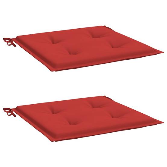 Lot de 2 coussins de chaise tissu Oxford rouge 50 x 50 x 4 cm - PANGIVO - Image 3