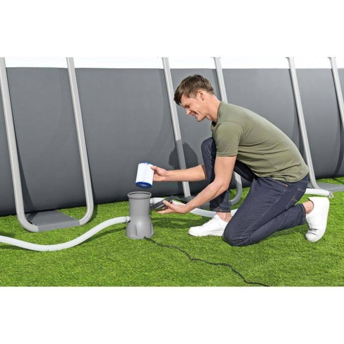 Bestway - Chauffe-eau électrique de piscine hors-sol 2 800 W, 1 520 à 17 035 L, jusqu’à 40 °C, 32 mm - Bestway - Image 4