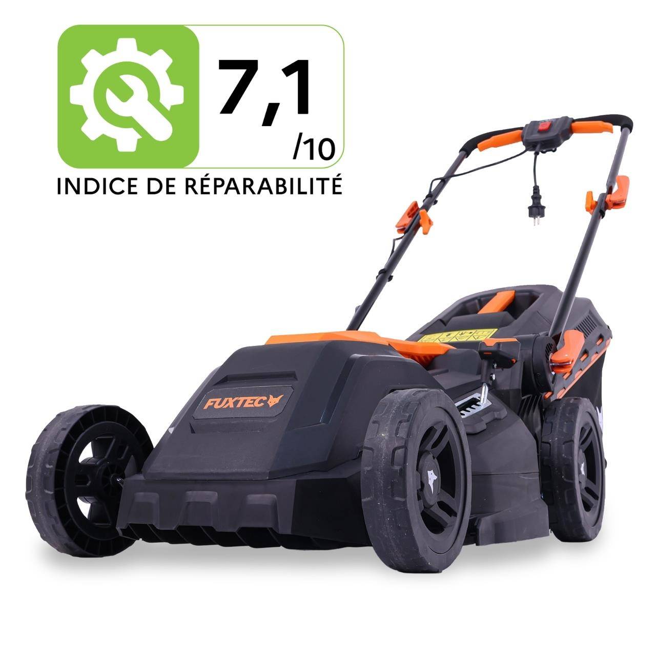 FUXTEC - Tondeuse à Gazon électrique Filaire Poussée - FUXTEC FX-RME38 - 12Kg, Largeur Coupe 38cm, Bac 40L, Hauteur 20mm - 70mm - Image 1
