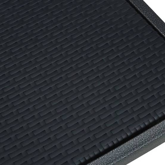 Salon Repas pour Terrasse 4 Personnes, Table Rectangulaire et Chaises Acier Aspect Rotin Noir – ComfortXL Outdoor Living - Image 9