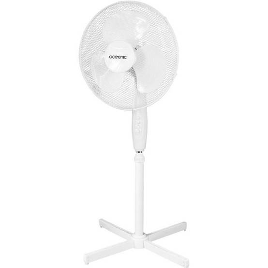 Ventilateur de pied OCEANIC - 45W - Diametre 41 cm - 3 vitesses - Oscillant - Inclinable - Blanc - Image 2