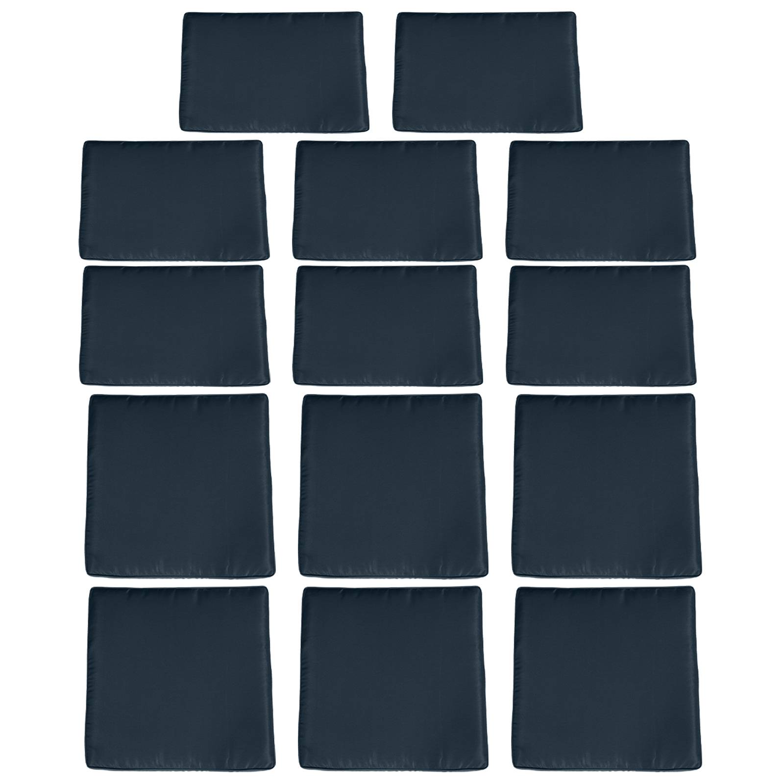 Lot de 14 Housses de Rechange Coussins Salon de Jardin - 6 Housses Coussin d'assise, 8 Housses Coussin Dossier Bleu - Image 2