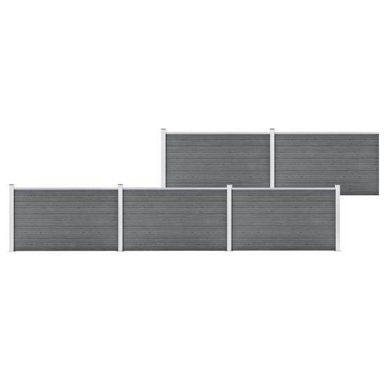 Clôture jardin WPC gris 872 x 106 cm - PANGIVO - Image 1