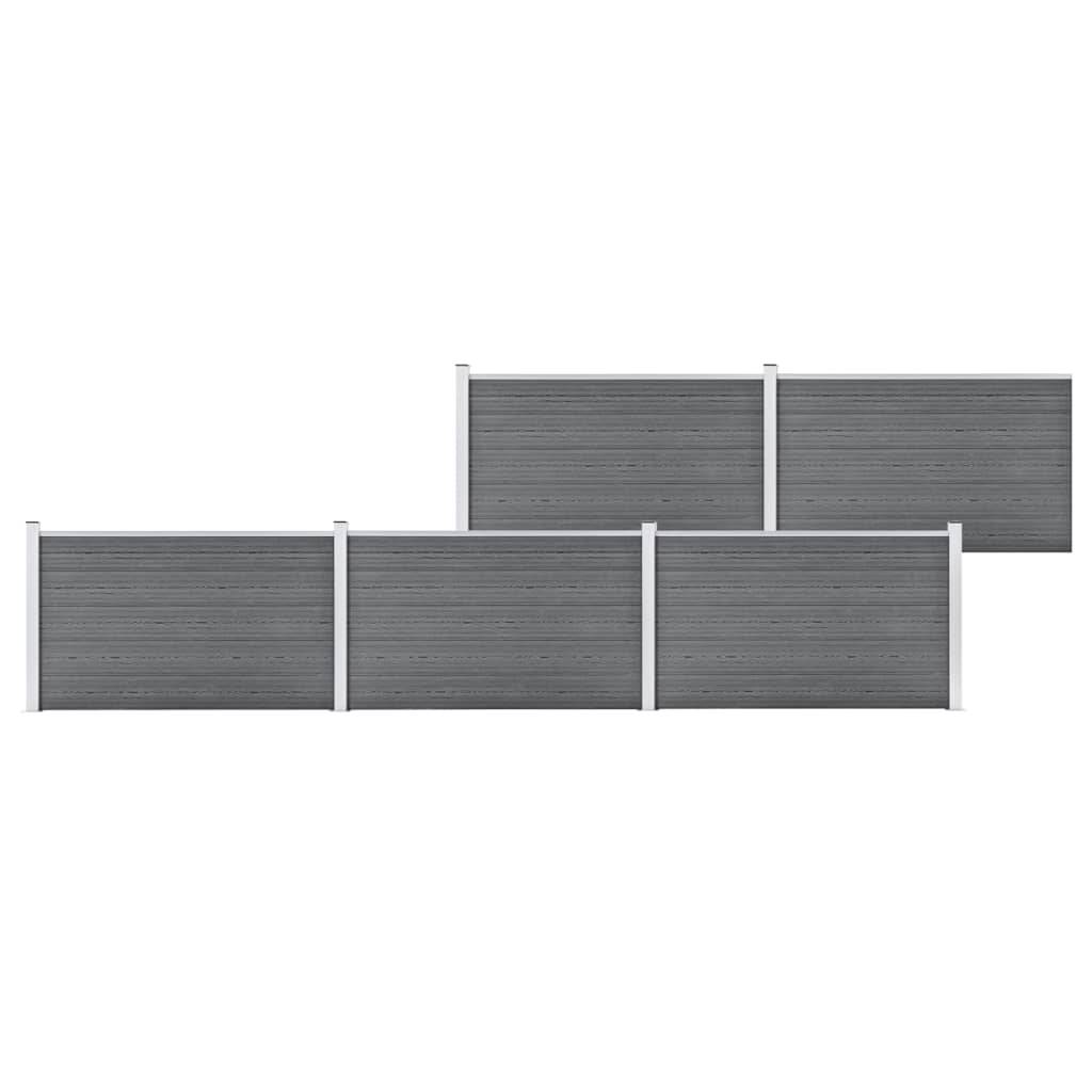 Clôture jardin WPC gris 872 x 106 cm - PANGIVO