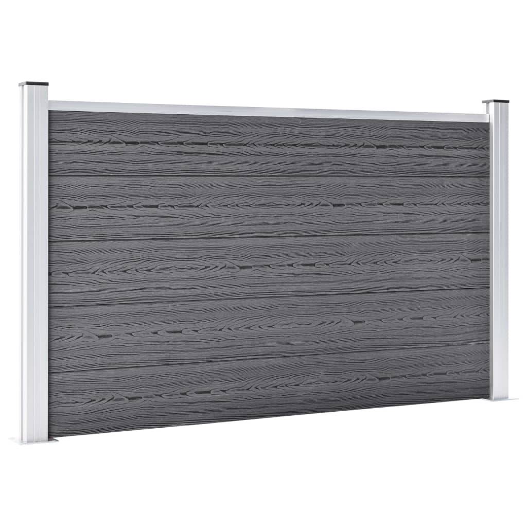 Clôture jardin WPC gris 872 x 106 cm - PANGIVO - Image 2