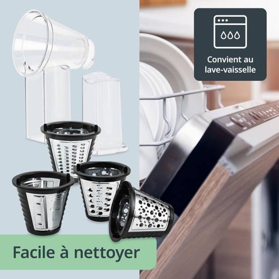 0 - Râpe électrique - ADE - KITCHEN GADGETS - 4 types de Râpes - Acier inoxydable/plastique - 29,2 x 21,3 x 25 cm - Image 3