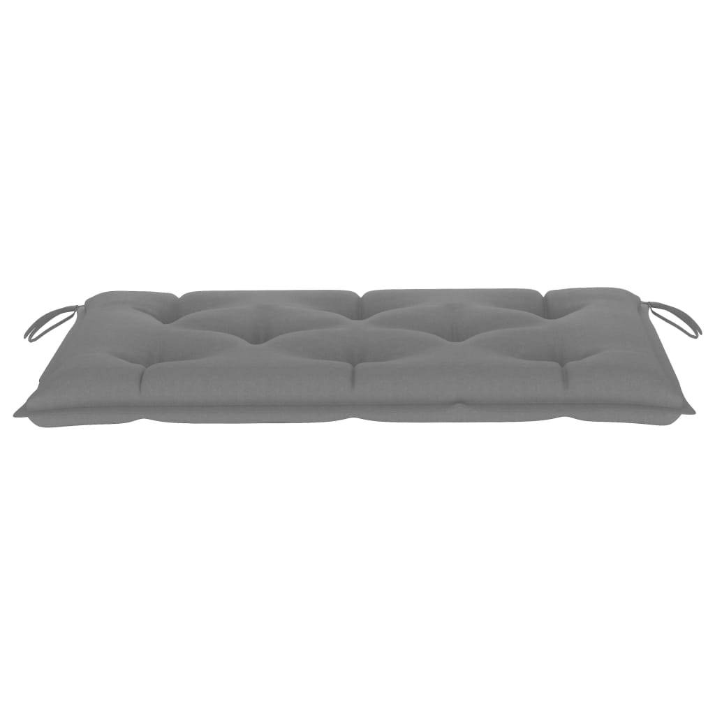 Helloshop26 - Banc de jardin meuble de patio d'extérieur terrasse avec coussin gris 112 cm bois de teck massif - Image 6