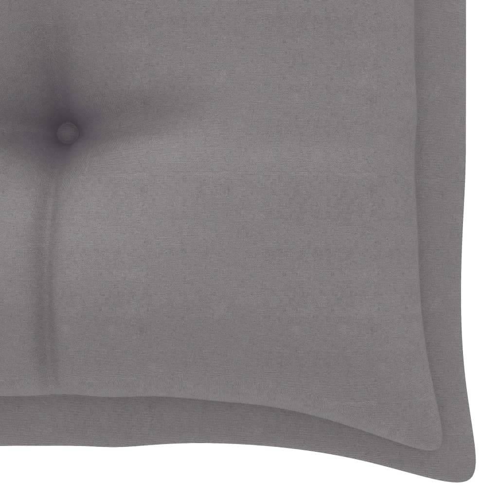 Helloshop26 - Banc de jardin meuble de patio d'extérieur terrasse avec coussin gris 112 cm bois de teck massif - Image 7