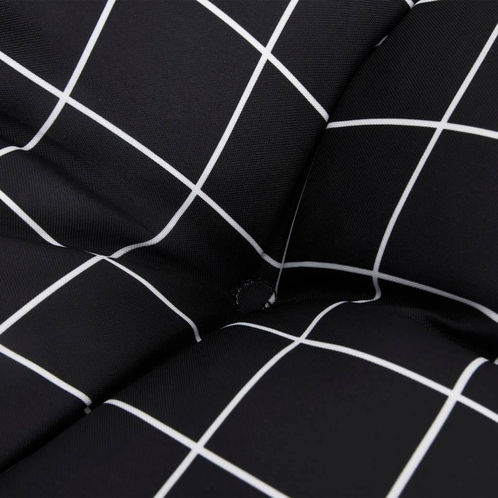 Lot de 2 coussins de chaise polyester carreaux noir 50 x 50 x 7 cm - PANGIVO - Image 7
