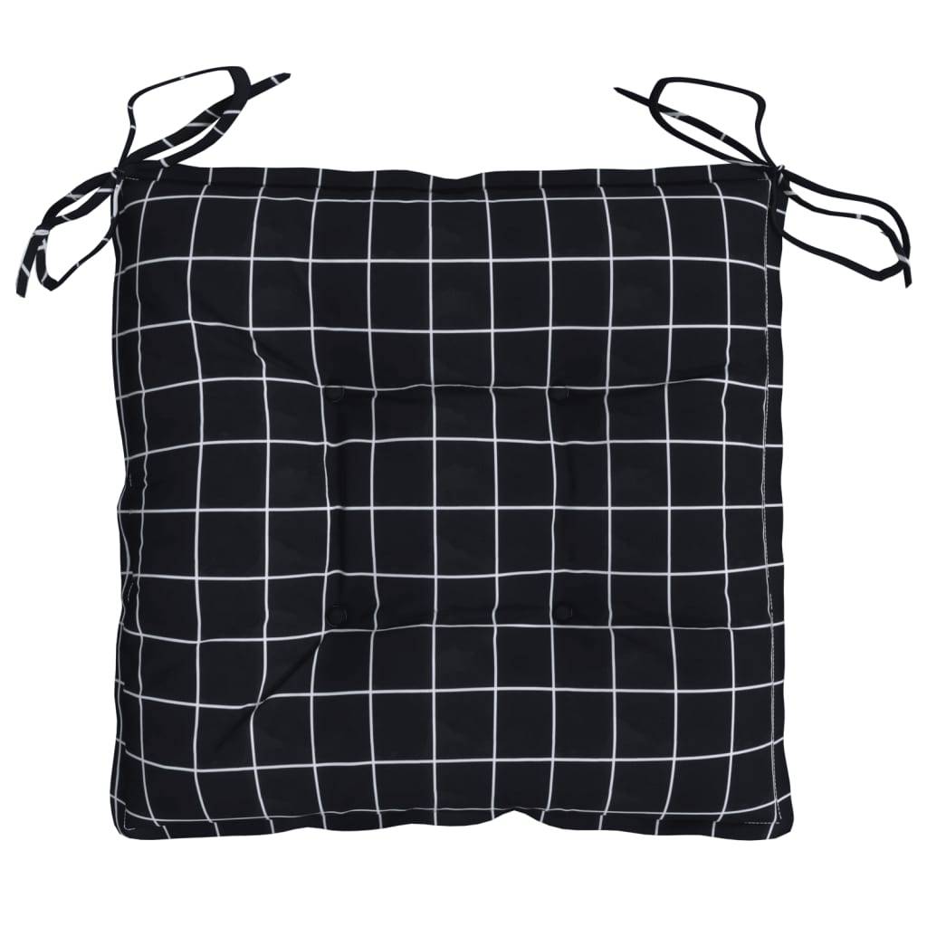 Lot de 2 coussins de chaise polyester carreaux noir 50 x 50 x 7 cm - PANGIVO - Image 6