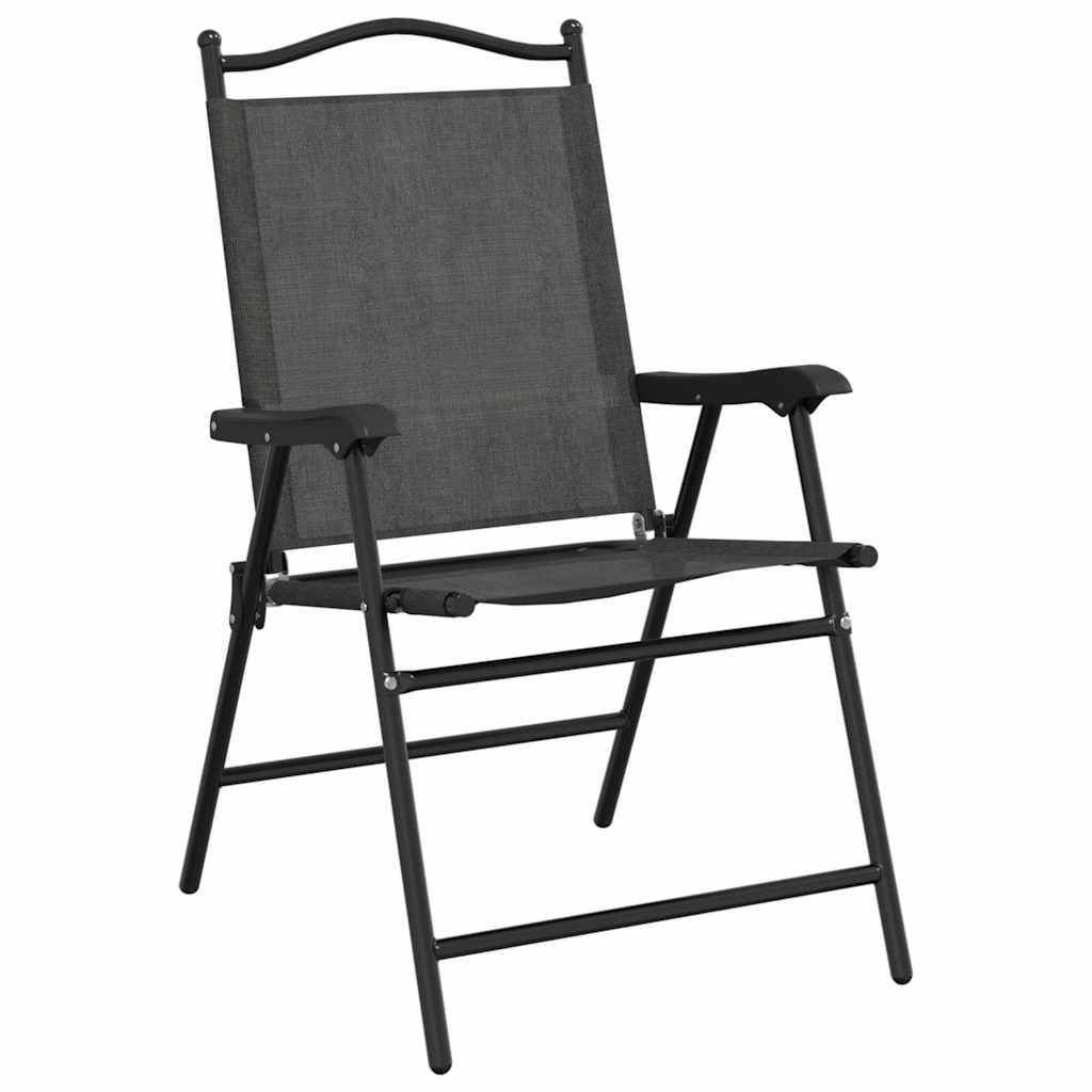 PANGIVO - Chaises de jardin pliables gris mélangé textilène et acier 57,5 x 61 x 95 cm - PANGIVO - Image 4