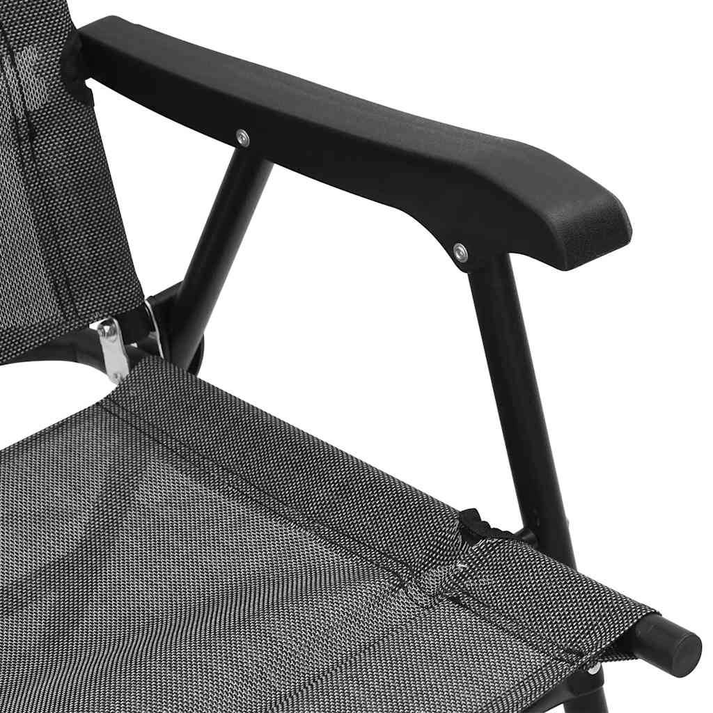 PANGIVO - Chaises de jardin pliables gris mélangé textilène et acier 57,5 x 61 x 95 cm - PANGIVO - Image 9
