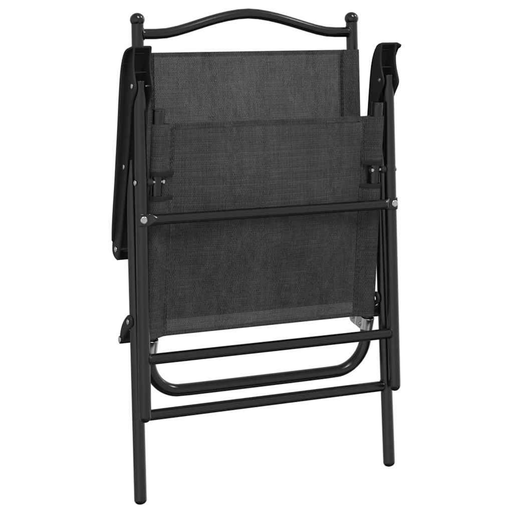 PANGIVO - Chaises de jardin pliables gris mélangé textilène et acier 57,5 x 61 x 95 cm - PANGIVO - Image 8