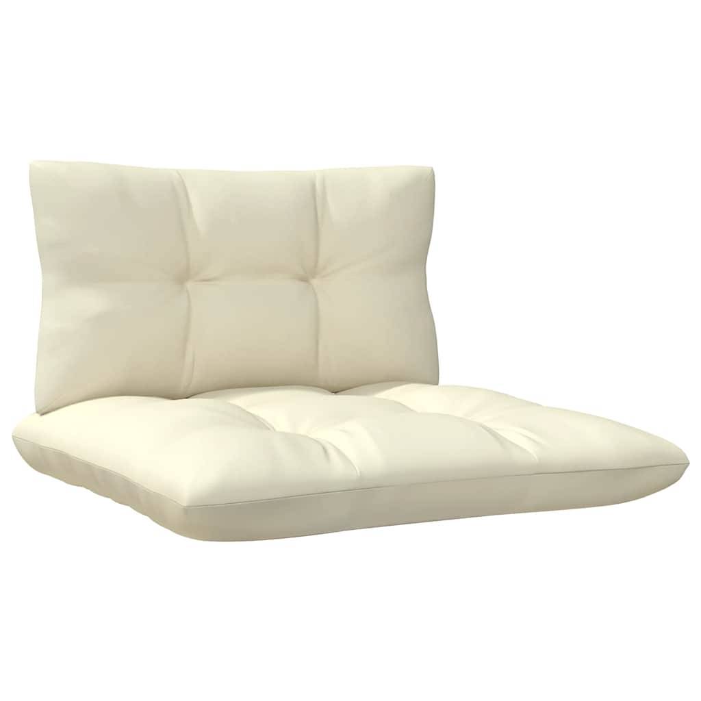 Salon de jardin 3 pcs | Mobilier d'extérieur avec coussins crème Bois de pin massif Maison Chic - Image 8