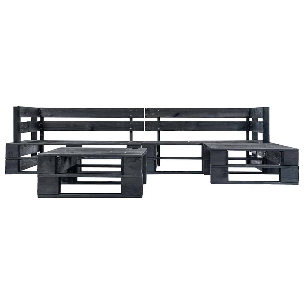 Vidaxl - Salon de jardin palette 4 pcs avec coussins gris bois vidaXL 277426 - Image 5