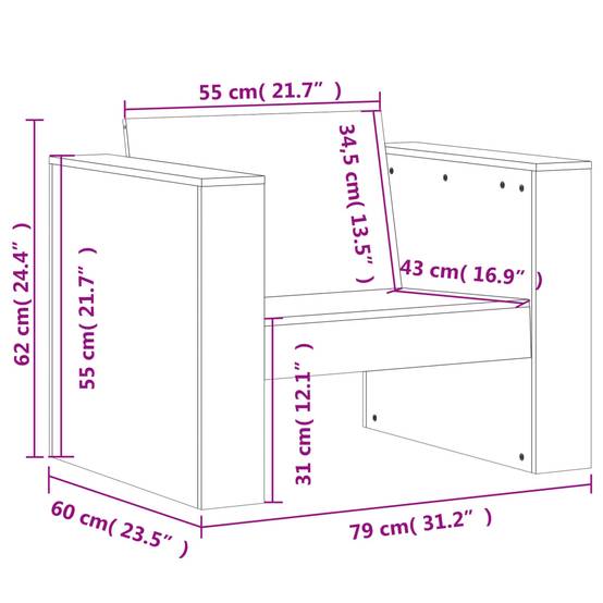 Prolenta Premium - Banc de jardin Blanc 60 X 79 cm - Prolenta Premium - Image 9