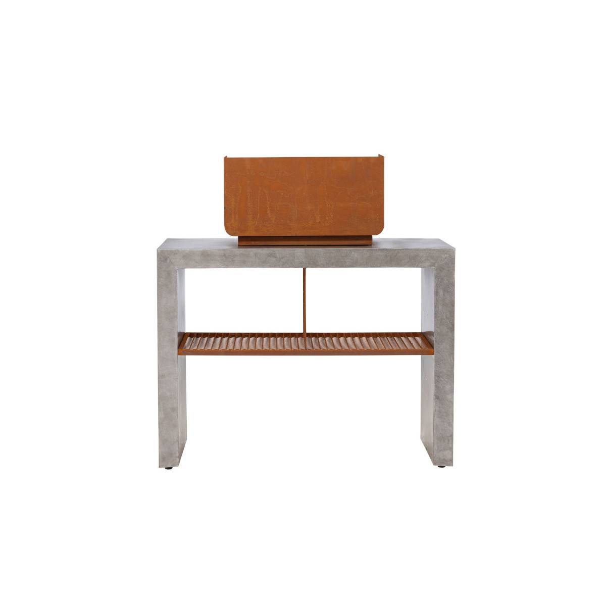 Paris Prix - Meuble Bas d'Extérieur Avec Gril "Velas" 120cm Gris Clair - Image 6