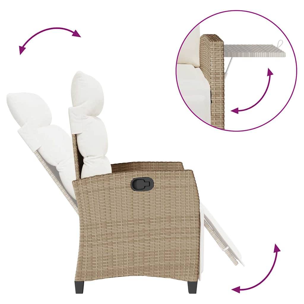 Prolenta Premium - Chaises de jardin rotin beige 65 x 58 x 94 cm - Prolenta premium p398.2 - Image 8