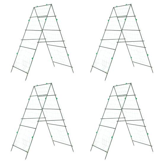 Grillage de jardin - Clôture à treillis - Treillis de jardin pour plantes grimpantes 4 pcs forme A acier - Image 1