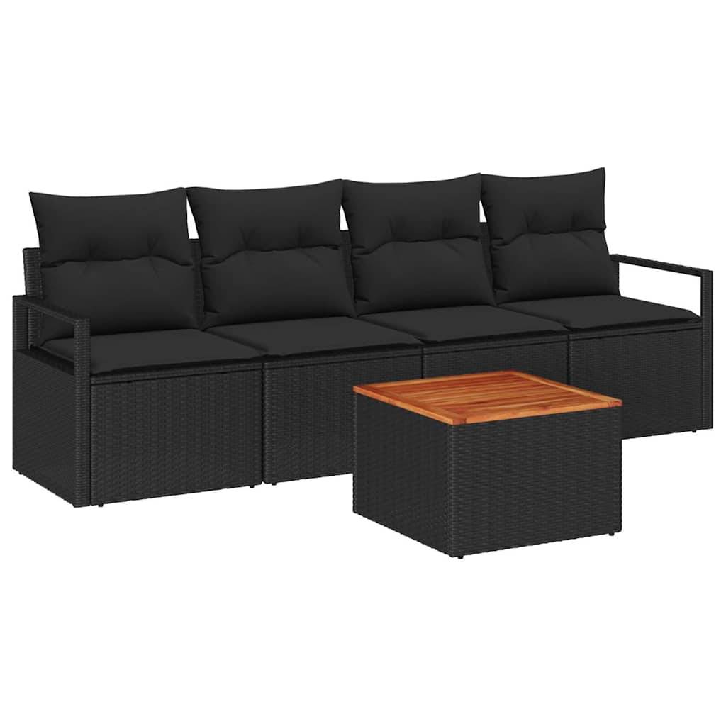 ComfortXL - Salon de Jardin Noir 4 Places – Bois d'Acacia & Résine, Avec Rangement Intégré – ComfortXL Outdoor Living - Image 2