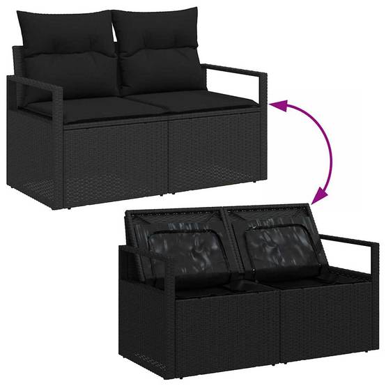 ComfortXL - Salon de Jardin Noir 4 Places – Bois d'Acacia & Résine, Avec Rangement Intégré – ComfortXL Outdoor Living - Image 9