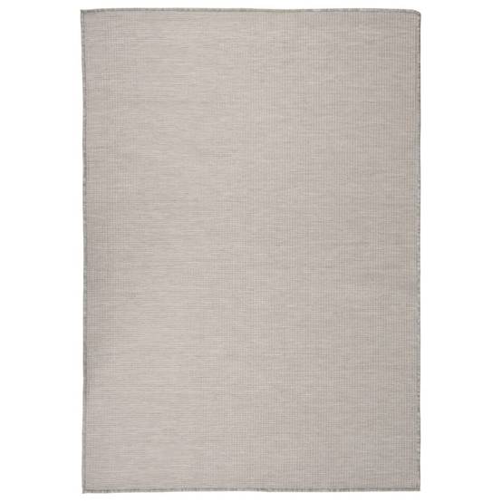 Grand Tapis In/Outdoor Tissage Plat en PP Robuste pour Véranda Balcon Gris Clair 160x230 cm – ComfortXL Outdoor Living - Image 1