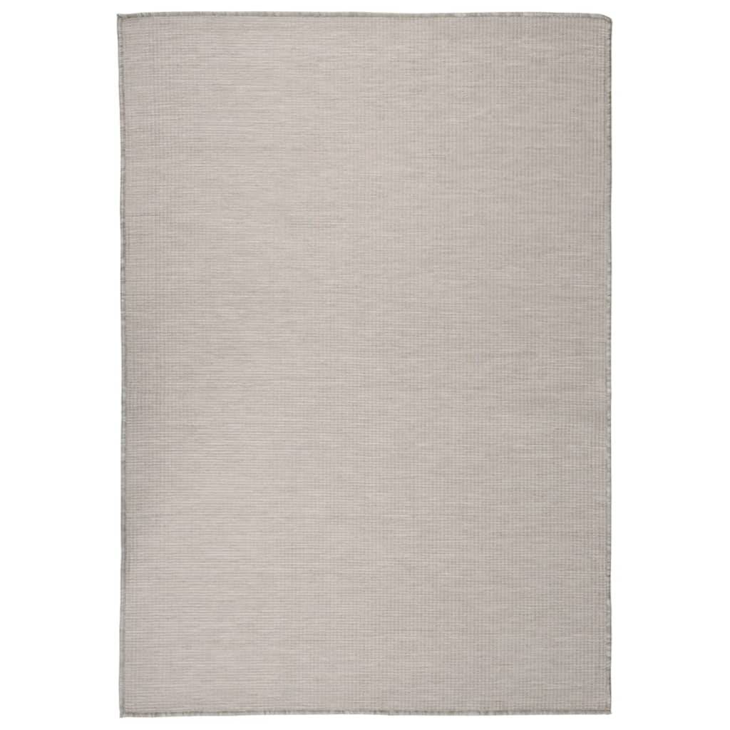 Grand Tapis In/Outdoor Tissage Plat en PP Robuste pour Véranda Balcon Gris Clair 160x230 cm – ComfortXL Outdoor Living - Image 1