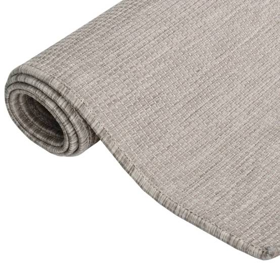 Grand Tapis In/Outdoor Tissage Plat en PP Robuste pour Véranda Balcon Gris Clair 160x230 cm – ComfortXL Outdoor Living - Image 3