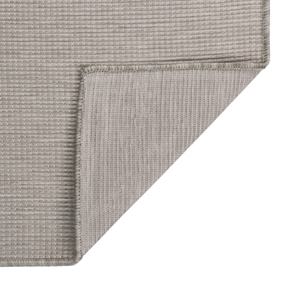 Grand Tapis In/Outdoor Tissage Plat en PP Robuste pour Véranda Balcon Gris Clair 160x230 cm – ComfortXL Outdoor Living - Image 2