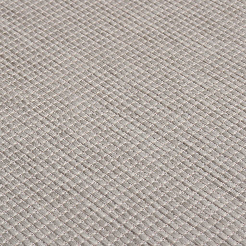 Grand Tapis In/Outdoor Tissage Plat en PP Robuste pour Véranda Balcon Gris Clair 160x230 cm – ComfortXL Outdoor Living - Image 5