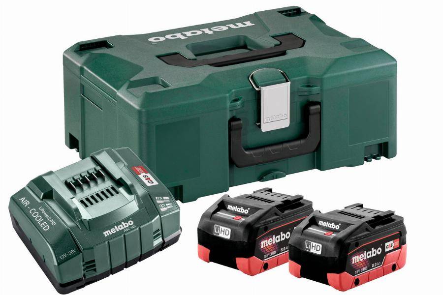 Metabo - Pack énergie 18V METABO 2 Batt. 8,0 Ah LiHD + Charg. ASC 145 + coffret MetaBox - 685131000 - Image 1