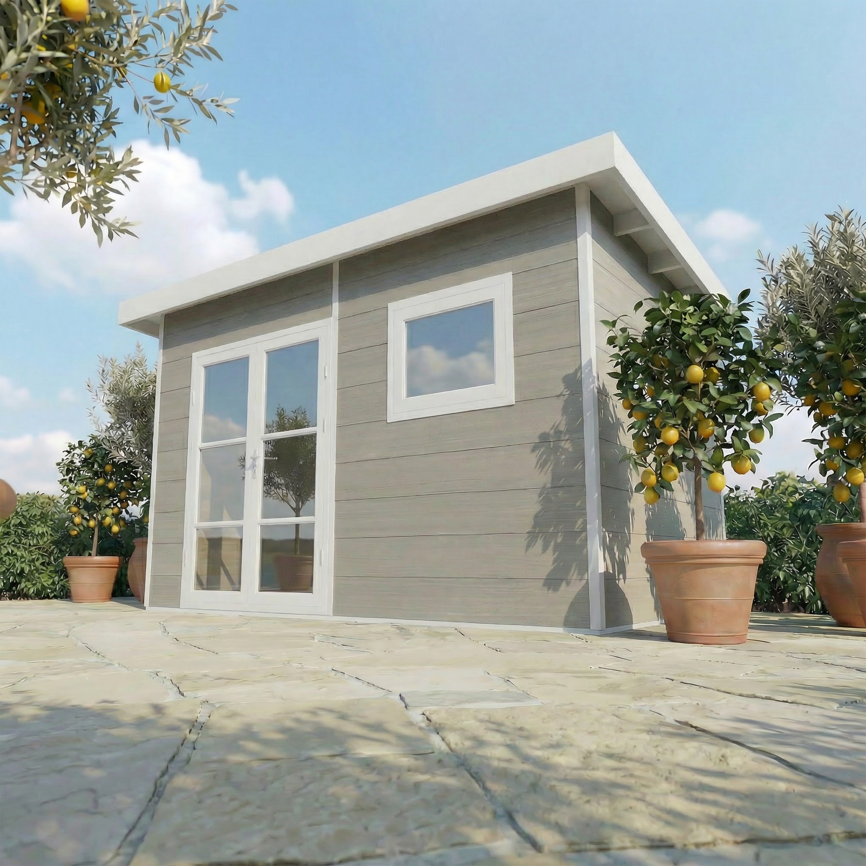 Abri de Jardin Composite ALMA - 15m2 Gris clair - Cabane de Jardin - Image 2