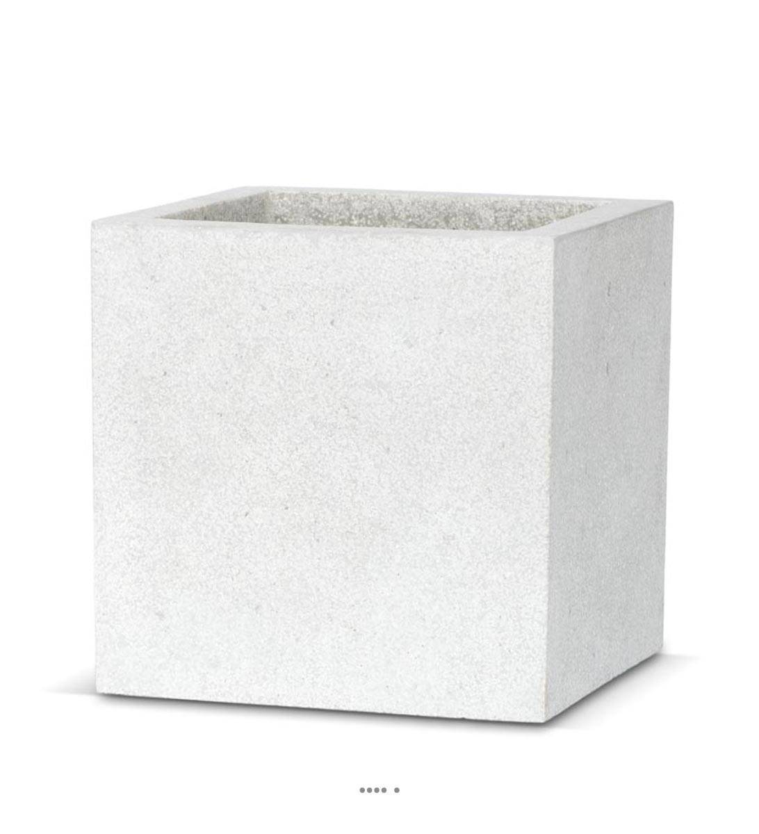 Artificielles - Bac en pures Fibres Mora Ext. Cube L 20 x 20 x H20 cm Gris Clair - dimhaut: H 20 cm - couleur: Gris ciment
