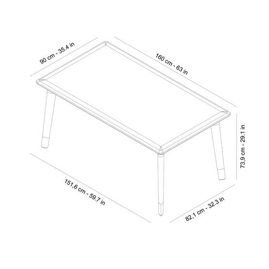 Table rectangulaire extérieur 160x90 blanc DESSA Resol - Image 2